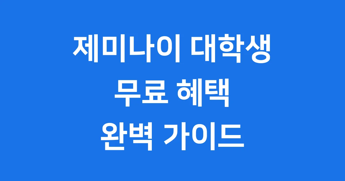 제미나이 대학생 무료 혜택 2025년 신청 가이드